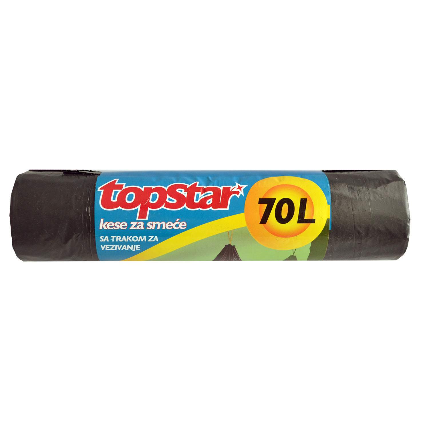 kese za smeće sa trakom za vezivanje ldpe 70l 55x90cm 8/1 Top star