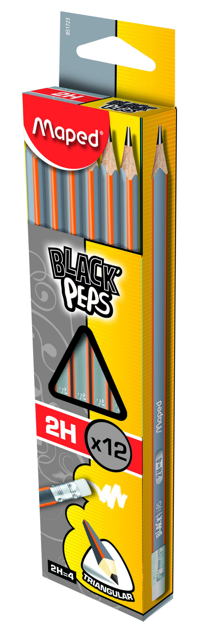 Drvena olovka sa gumicom 2H 1/12 Maped