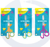 Makaze đačke 13cm oble s lenjirom Connect 105823 sortirano blister