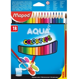 Drvene bojice akvarel 18 + četkica Maped