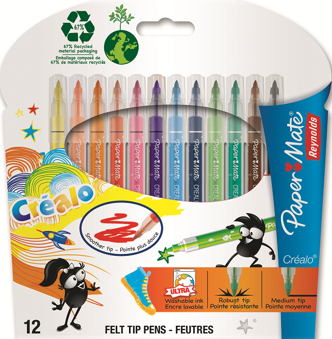 Flomasteri CREALO 1/12 Papermate