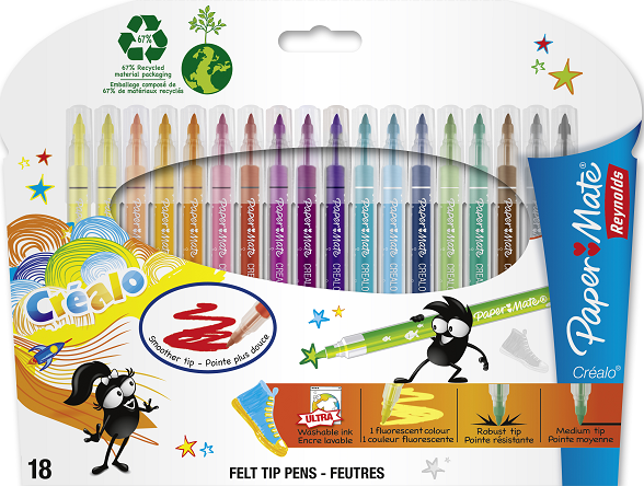Flomasteri CREALO 1/18 Papermate