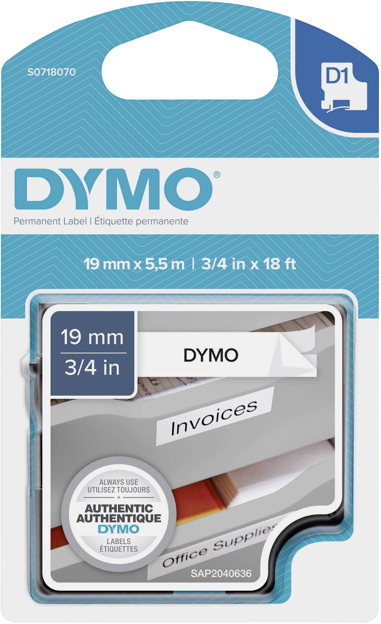 Dymo traka D1 Polies 19mmx5.5m crno na belo
