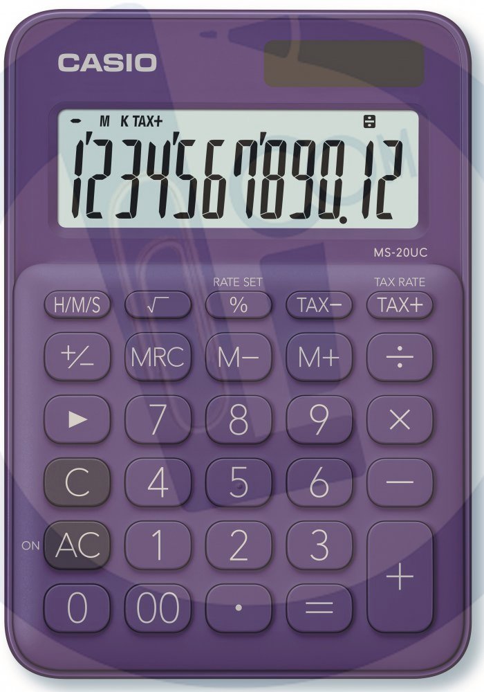 Kalkulator stoni Casio MS20 PL Ljubicasti digitron
