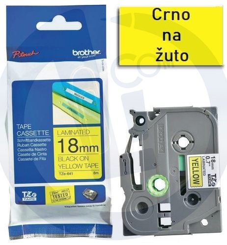 Brother traka TZe641 18mm crno na žuto