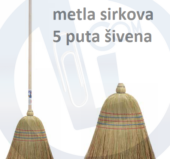 Metla sirkova sa dugačkom drškom 5x šivena