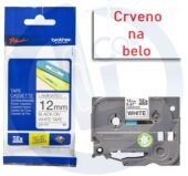 Brother traka TZe-232 12mm crveno na belo