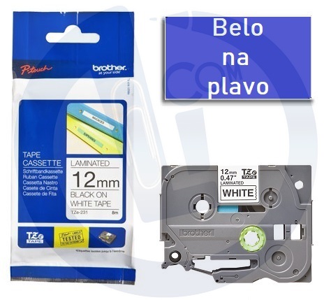 Brother traka TZe535 12mm belo na plavo
