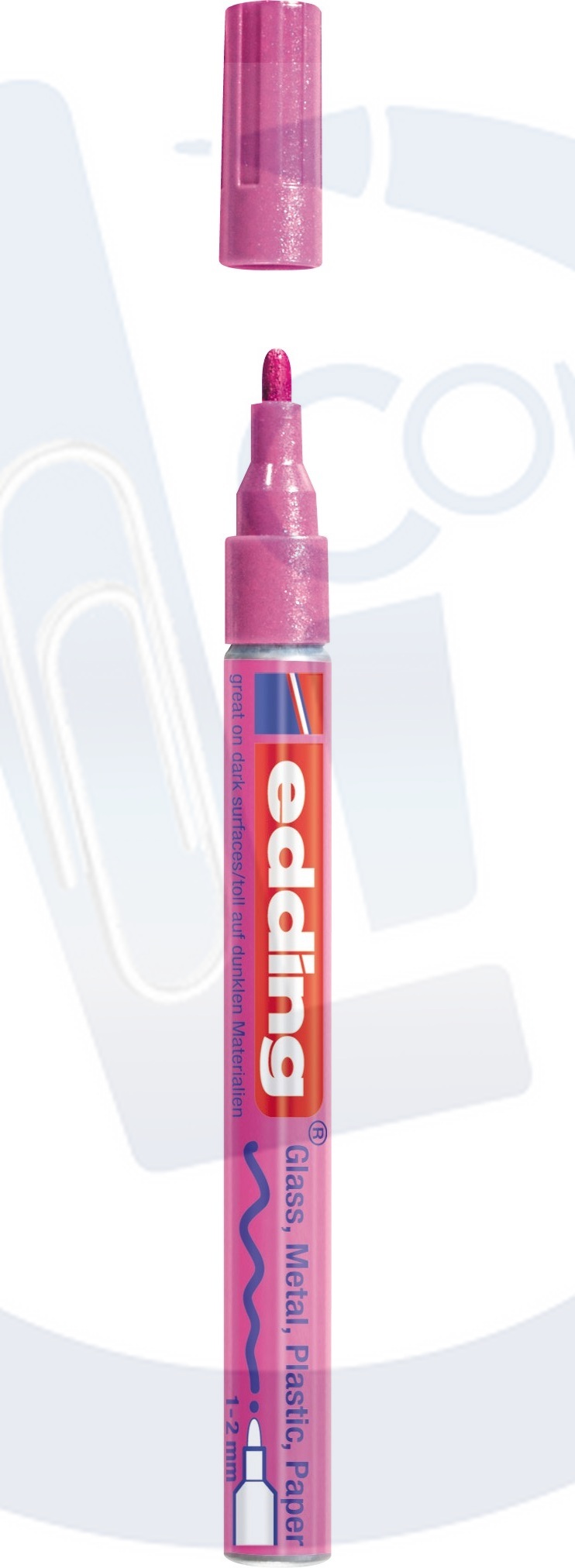 Paint marker E-751 1-2mm metallic roze