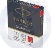 Patrone za naliv pero mini QUINK crvena 1/6 Parker