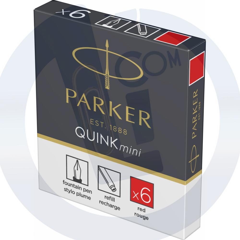 Patrone za naliv pero mini QUINK crvena 1/6 Parker