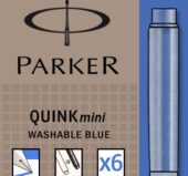 Patrone za naliv pero mini QUINK plava 1/6 Parker