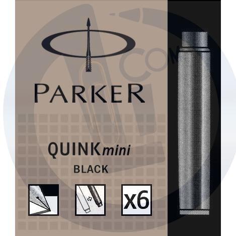 PARKER patrone za naliv pero mini QUINK crna 1/6