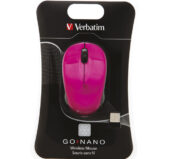Miš usb laserski bežični nano 3tipke Verbatim 49043 roze blister