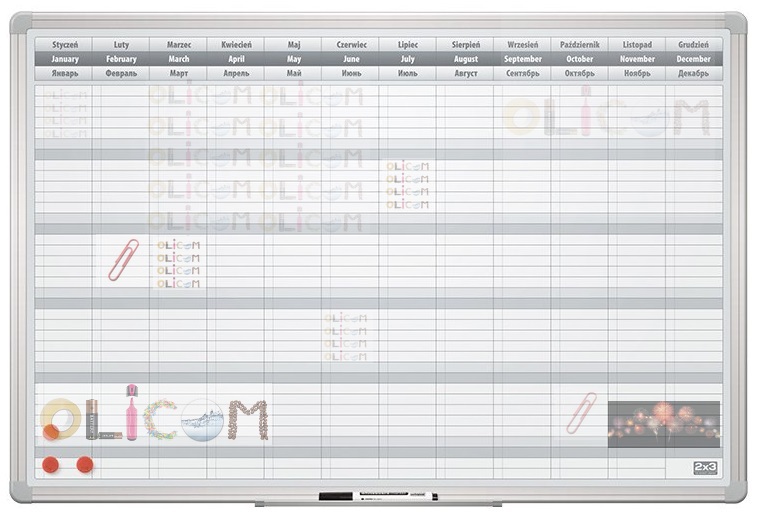 Planer tabla bela magnetna 60x90cm